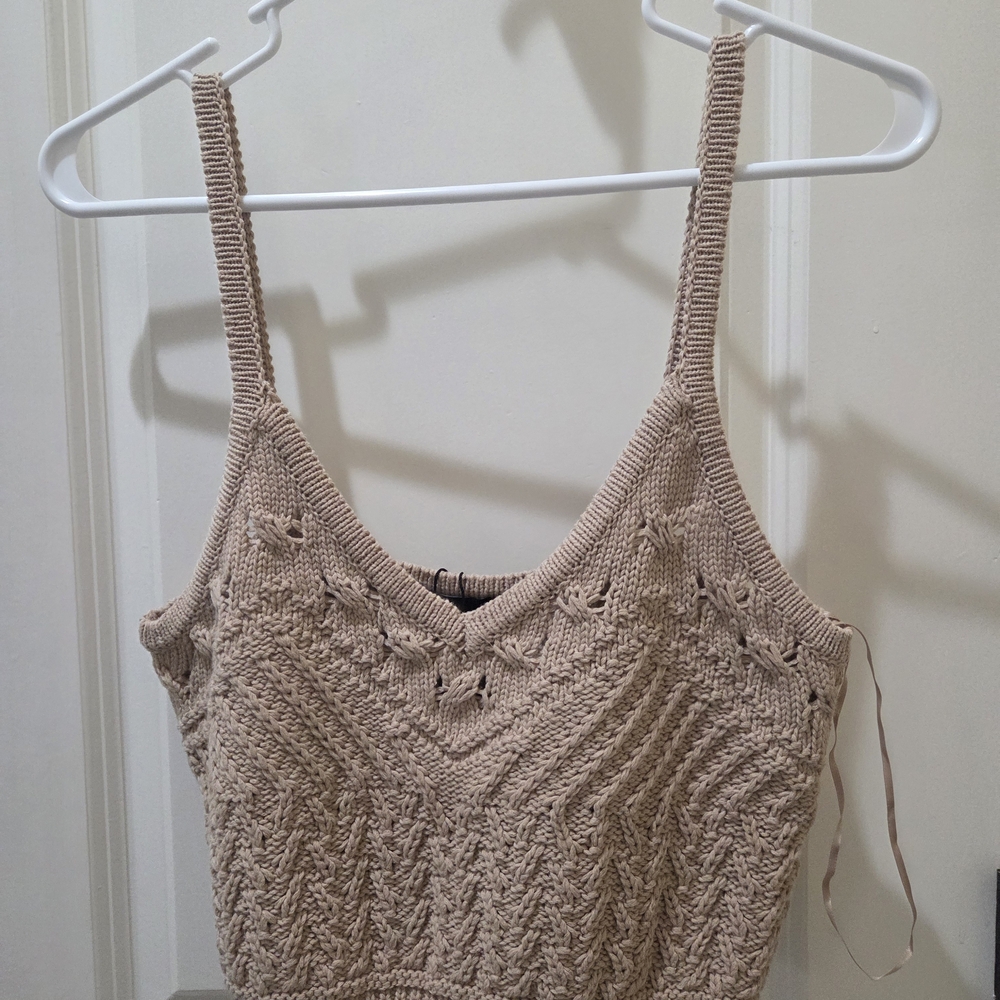Express Elegant Beige Knit Women's Top